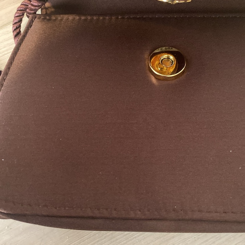 Brown Satin Evening Bag - Picture 2 of 4